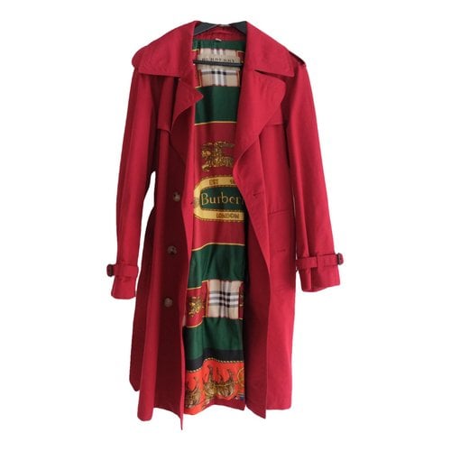 Pre-owned Burberry Trench Coat In Red