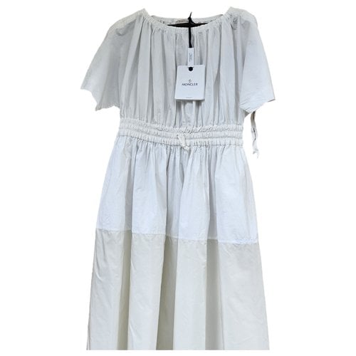 Pre-owned Moncler Mid-length Dress In White