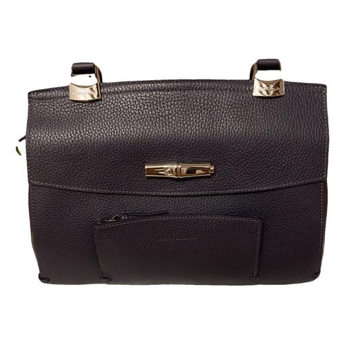Pre-owned Longchamp Leather Handbag In Purple