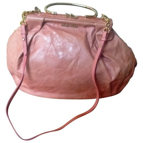 Pre-owned Miu Miu Leather Crossbody Bag In Camel