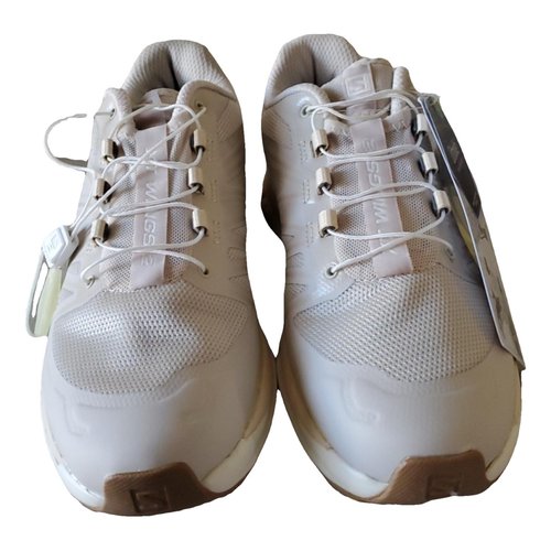 Pre-owned Salomon Cloth Trainers In Beige
