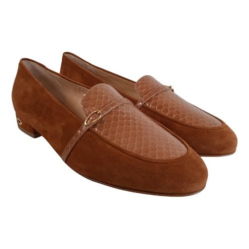 Pre-owned Jennifer Chamandi Flats In Brown