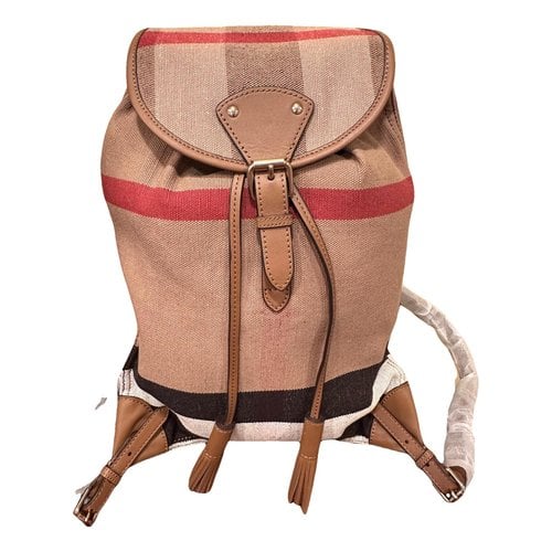 Pre-owned Burberry Cloth Backpack In Brown