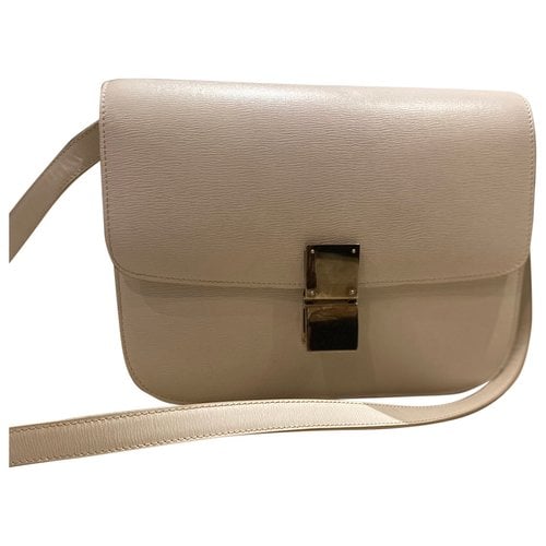 Pre-owned Celine Classic Leather Crossbody Bag In White
