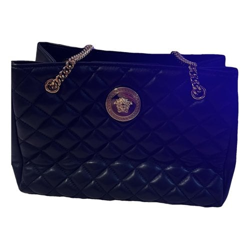 Pre-owned Versace Leather Tote In Black
