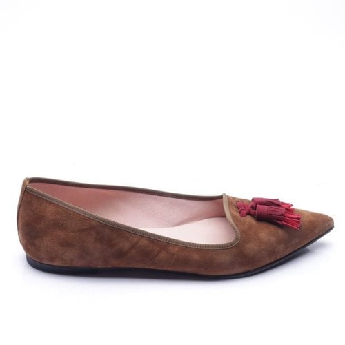 Pre-owned Pretty Ballerinas Leather Flats In Red