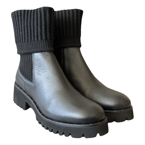 Pre-owned Freda Salvador Leather Boots In Black