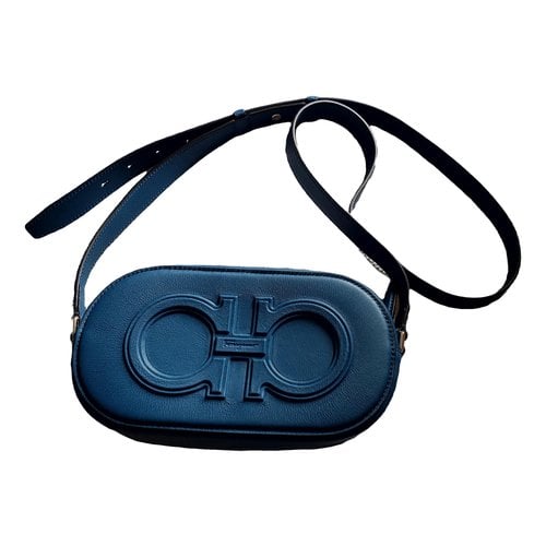 Pre-owned Ferragamo Leather Bag In Navy