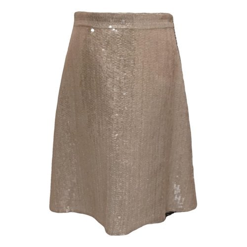 Pre-owned Oscar De La Renta Mid-length Skirt In Gold