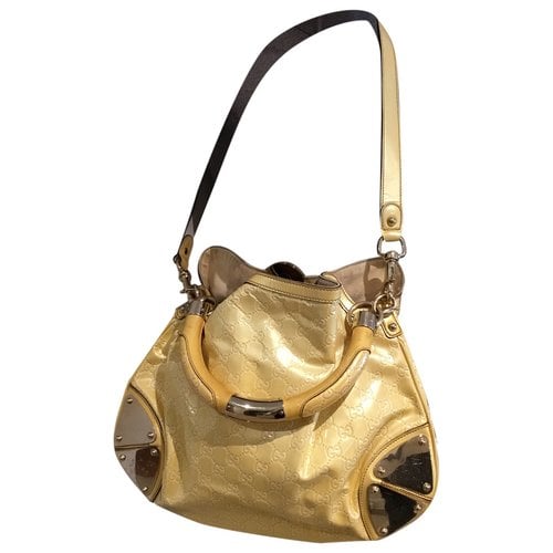 Pre-owned Gucci Patent Leather Crossbody Bag In Yellow