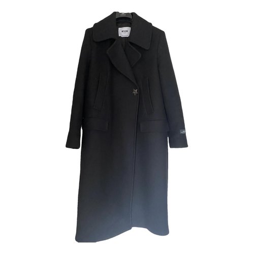Pre-owned Msgm Wool Coat In Black
