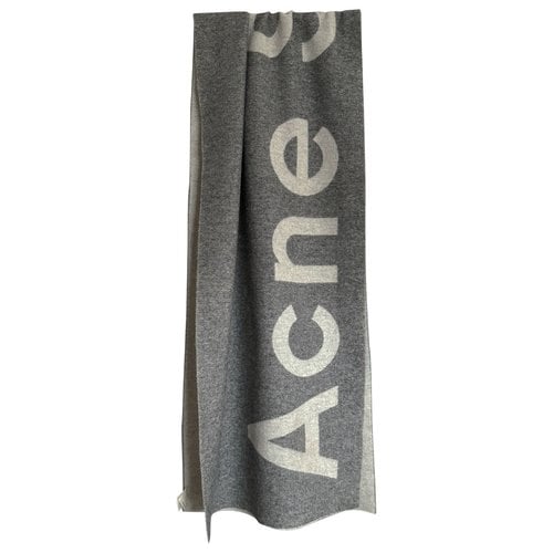 Pre-owned Acne Studios Wool Scarf In Grey
