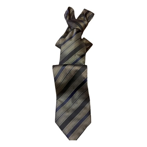 Pre-owned Hugo Boss Silk Tie In Grey