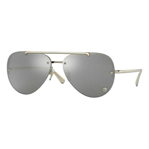 Pre-owned Versace Aviator Sunglasses In Grey