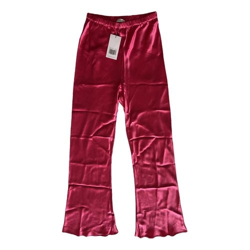 Pre-owned Silk Laundry Silk Trousers In Pink