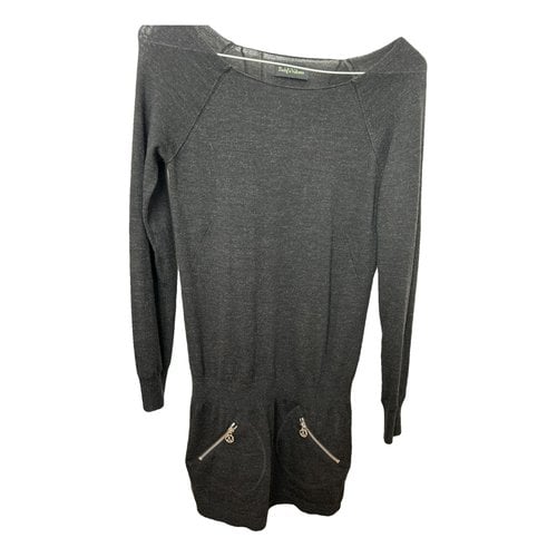Pre-owned Zadig & Voltaire Wool Mini Dress In Anthracite