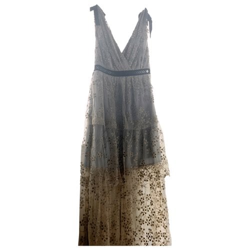 Pre-owned Self-portrait Lace Mid-length Dress In Grey