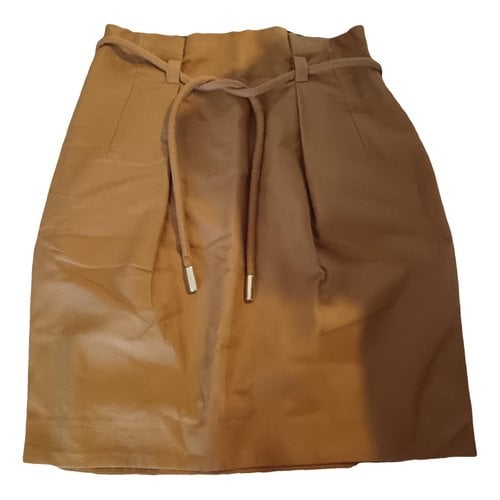 Pre-owned Claudie Pierlot Mid-length Skirt In Camel
