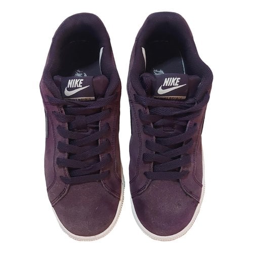 Pre-owned Nike Trainers In Burgundy
