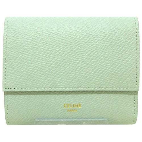 Pre-owned Celine Leather Purse In Green