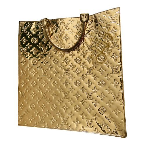 Pre-owned Louis Vuitton Plat Patent Leather Handbag In Gold