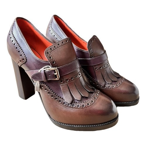 Pre-owned Santoni Leather Heels In Brown