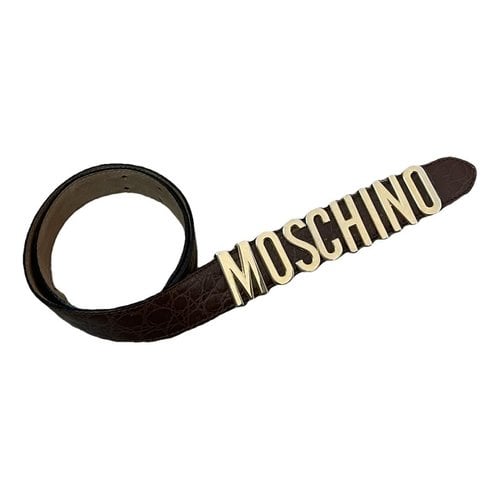 Pre-owned Moschino Leather Belt In Brown