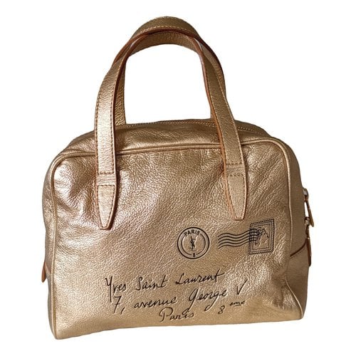 Pre-owned Saint Laurent Leather Handbag In Gold