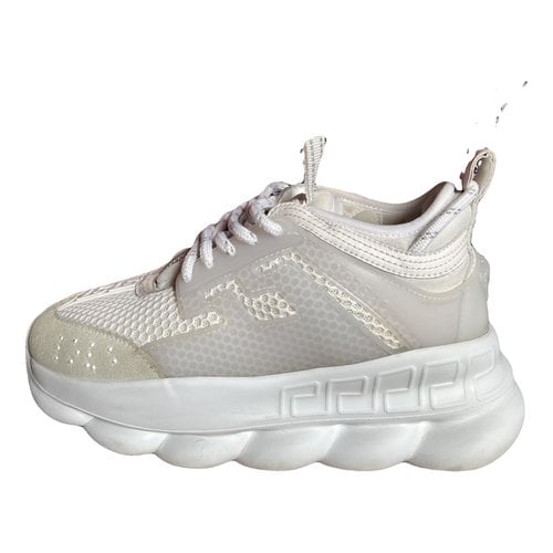 Pre-owned Versace Chain Reaction Trainers In White