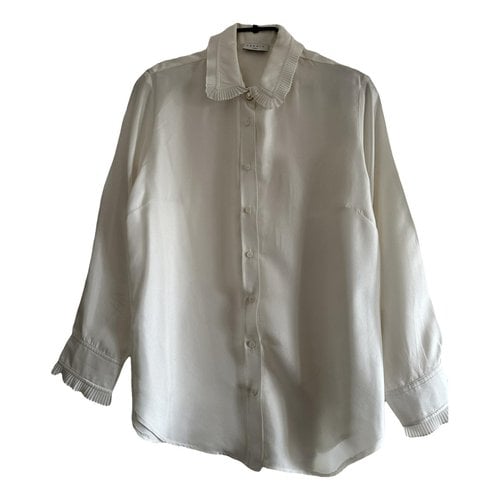 Pre-owned Sandro Silk Shirt In White