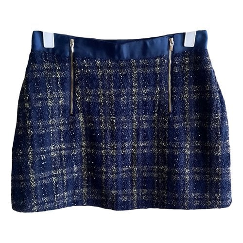Pre-owned Maje Spring Summer 2021 Tweed Mini Skirt In Blue