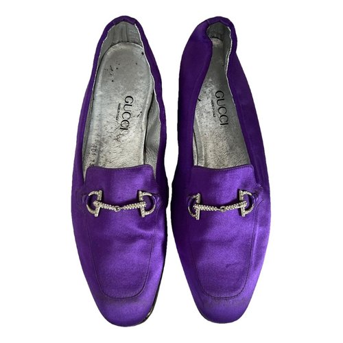 Pre-owned Gucci Cloth Mules & Clogs In Purple