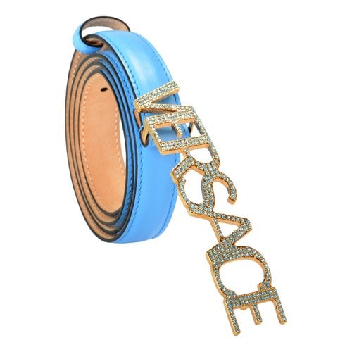 Pre-owned Versace Leather Belt In Blue
