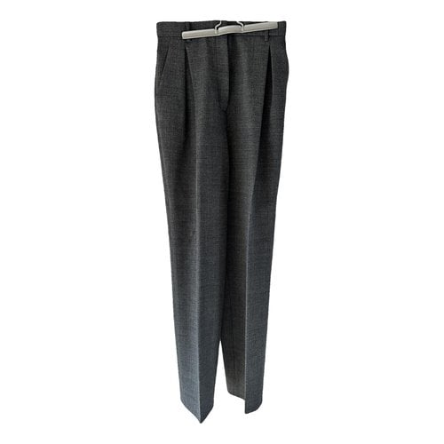 Pre-owned The Row Wool Straight Pants In Grey
