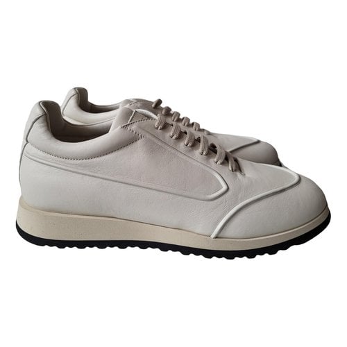 Pre-owned Giorgio Armani Leather Low Trainers In Other