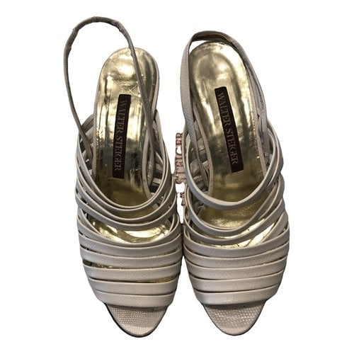 Pre-owned Walter Steiger Leather Sandal In White