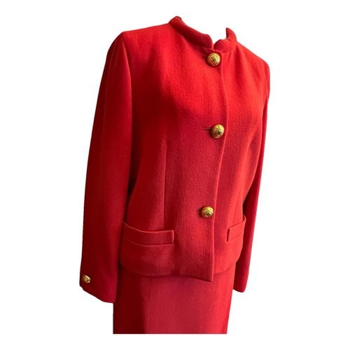 Pre-owned Celine Wool Suit Jacket In Red
