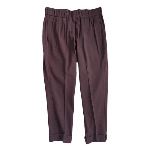 Pre-owned Brunello Cucinelli Straight Pants In Burgundy