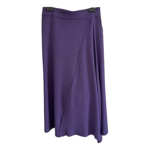 Pre-owned Kenzo Wool Maxi Skirt In Purple