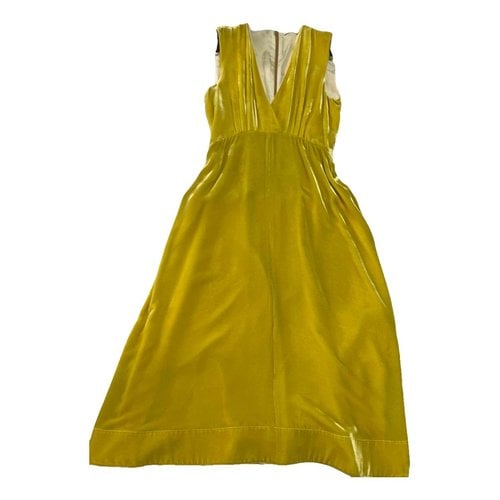 Pre-owned Celine Velvet Mid-length Dress In Yellow