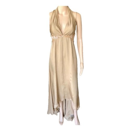 Pre-owned Chanel Silk Maxi Dress In Gold