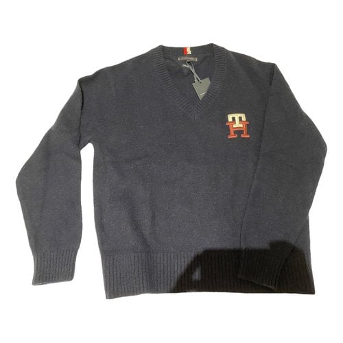 Pre-owned Tommy Hilfiger Wool Pull In Blue