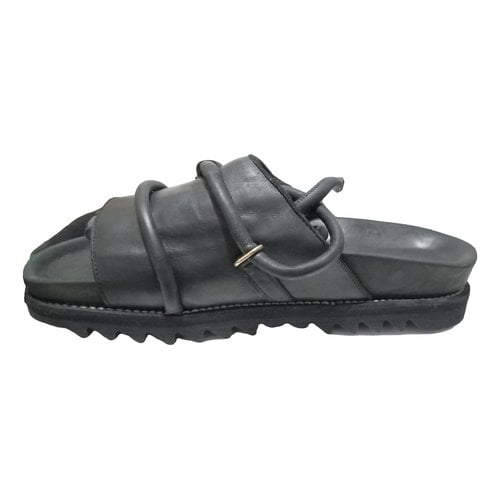 Pre-owned Guidi Leather Sandals In Black