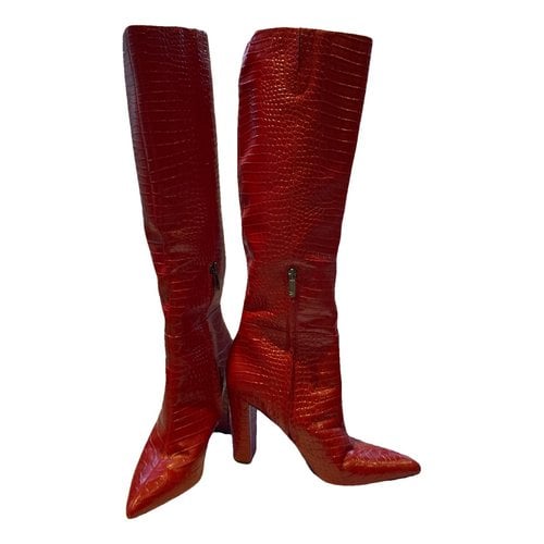 Pre-owned Sam Edelman Leather Boots In Red