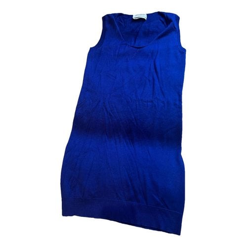 Pre-owned Saint Laurent Cashmere Mini Dress In Blue