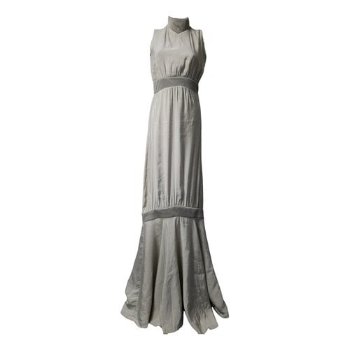 Pre-owned Aigner Silk Maxi Dress In Grey