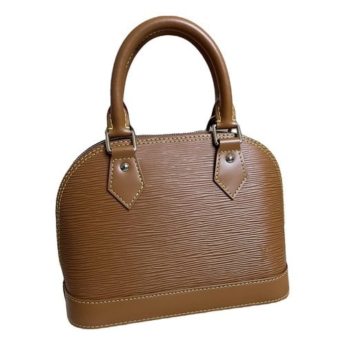 Pre-owned Louis Vuitton Alma Bb Leather Handbag In Camel