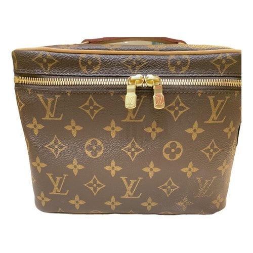 Pre-owned Louis Vuitton Nice Leather Vanity Case In Brown