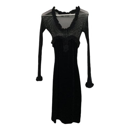 Pre-owned Moschino Cheap And Chic Velvet Mid-length Dress In Black