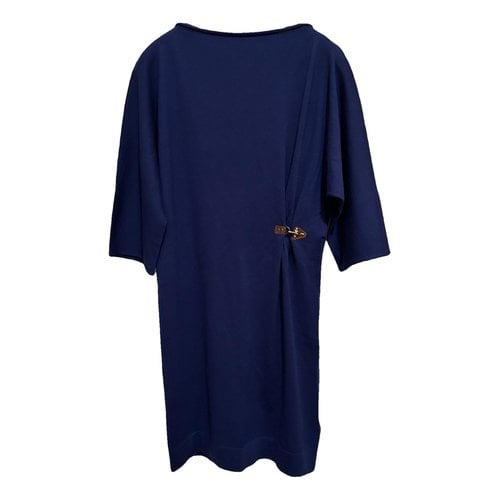 Pre-owned Fay Wool Mid-length Dress In Blue